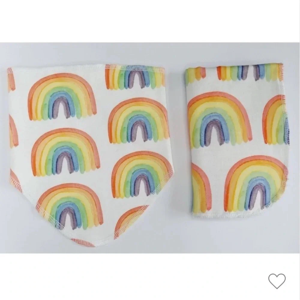 NIB Stina & Mae organic rainbow pride bib burp cloth gift